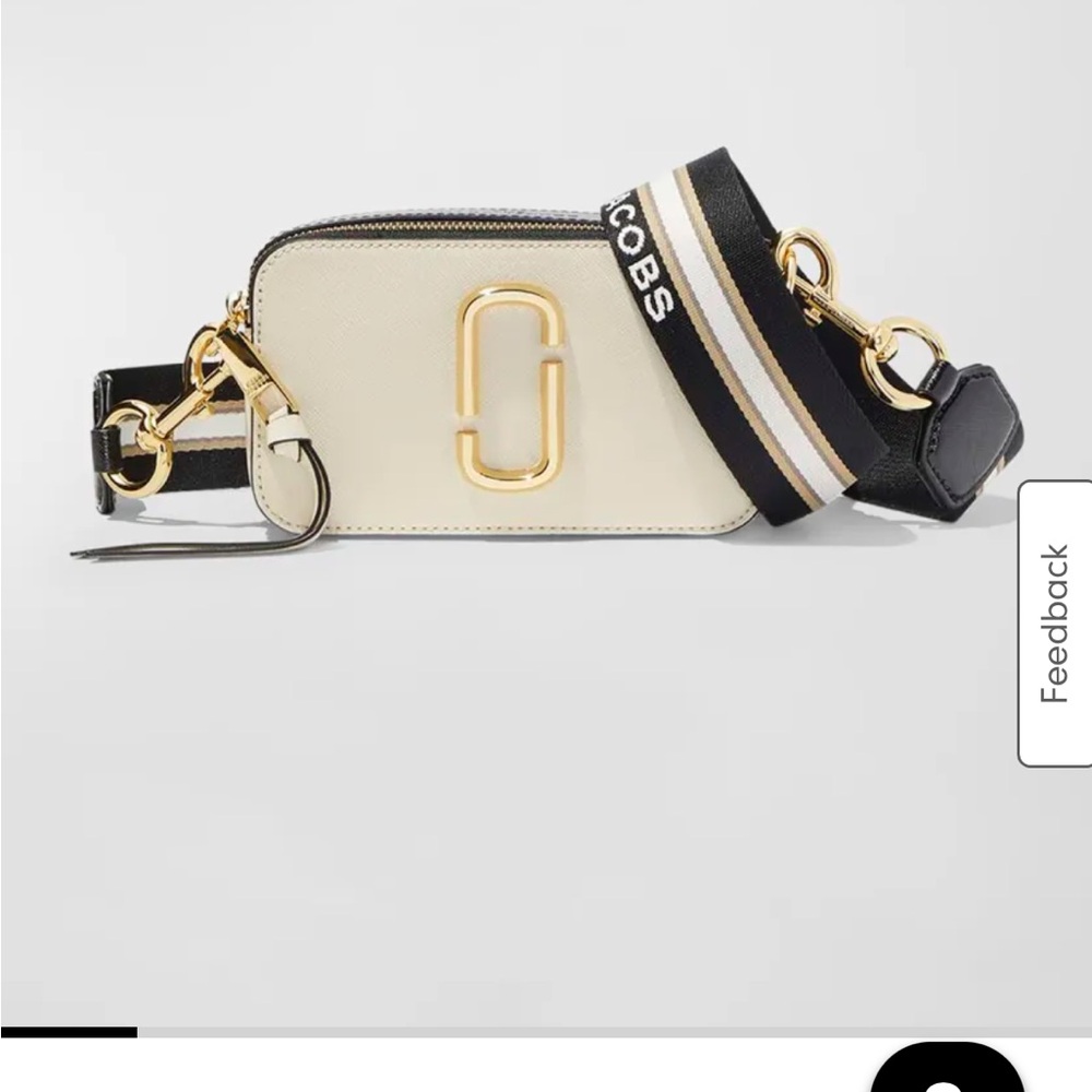 Marc Jacobs Cream and Black Crossbody Bag with Gold Accents